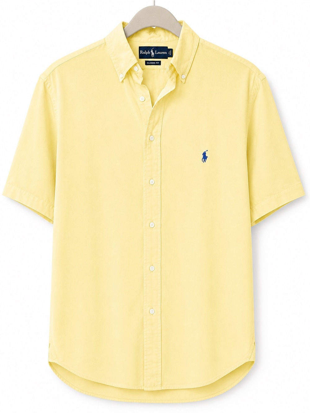 Ralph Lauren Short Sleeve Button-Down Shirt in Pale Yellow